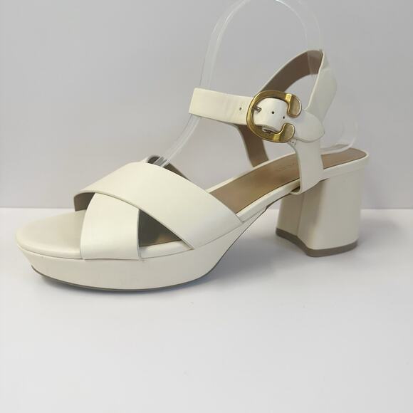 Aerosoles Cosmos Crisscross Platform Sandal in Eggshell Size 9.5 Block Heel - Picture 16 of 16